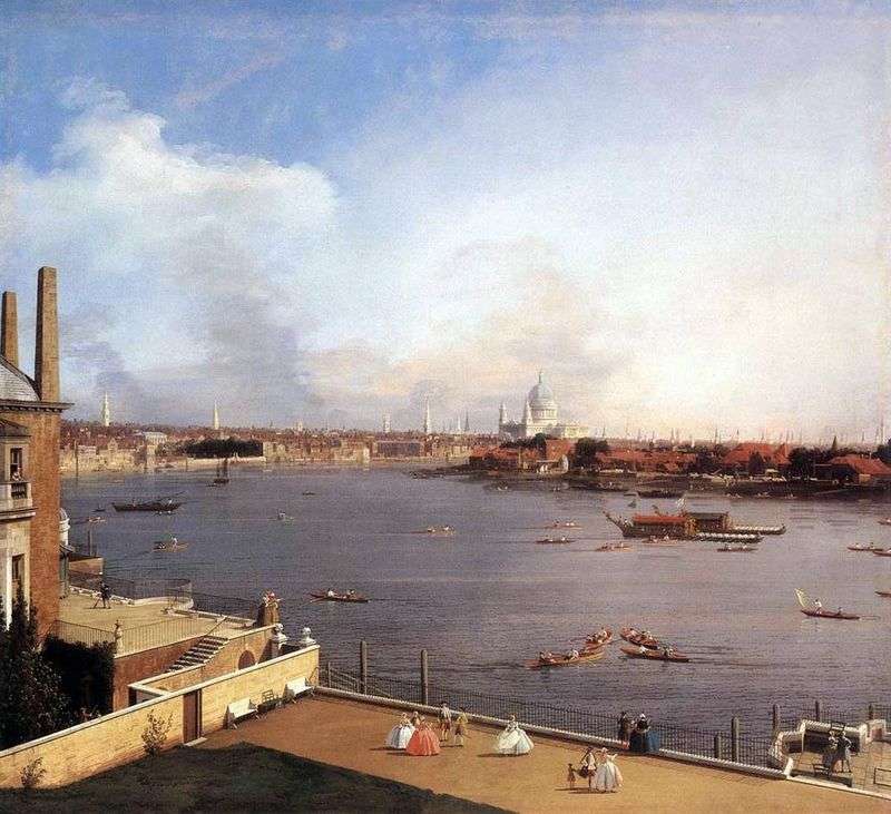 Thames and houses of the suburbs of Richmond by Antonio Canaletto