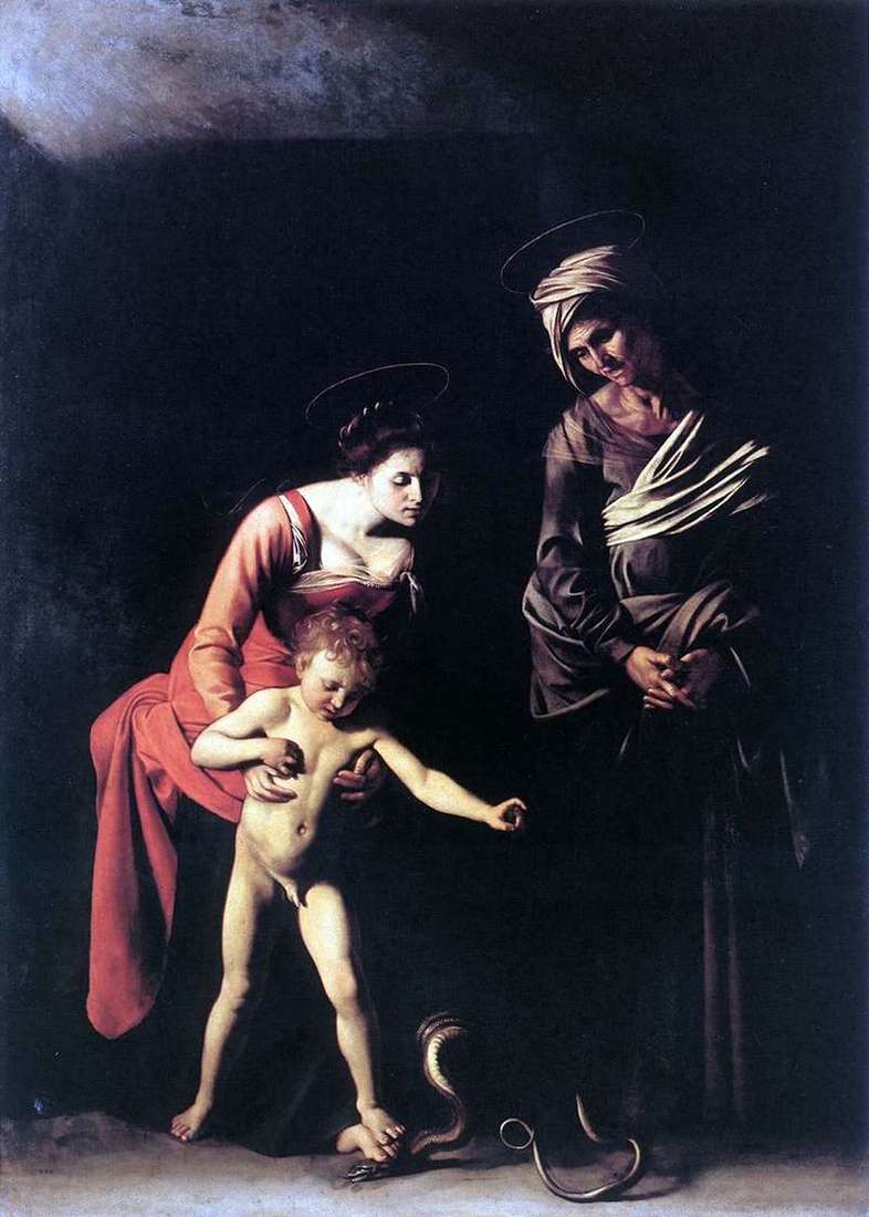 Madonna with a snake by Michelangelo Merisi and Caravaggio