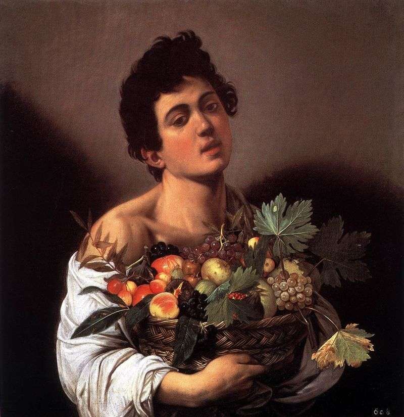 A boy with a basket of fruit by Michelangelo Merisi da Caravaggio