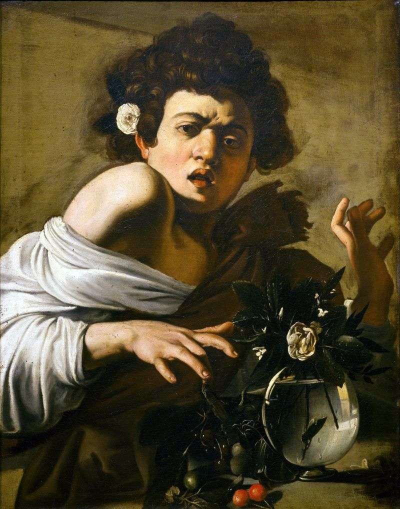 A boy bitten by a lizard by Michelangelo Merisi da Caravaggio