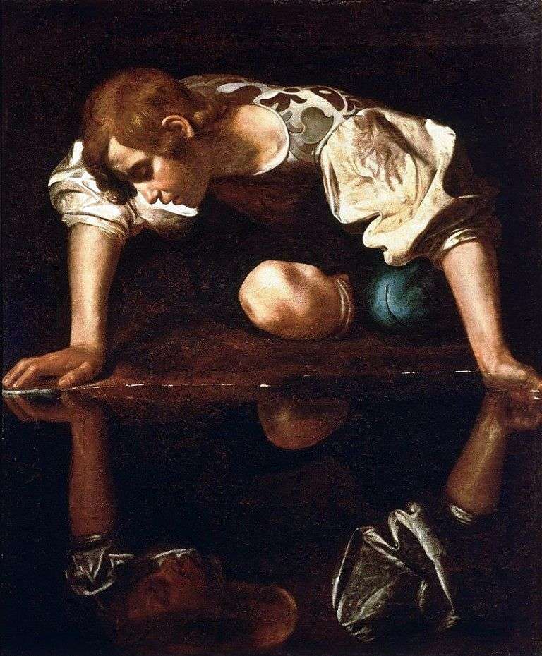 Narcissus by the stream by Michelangelo Merisi da Caravaggio