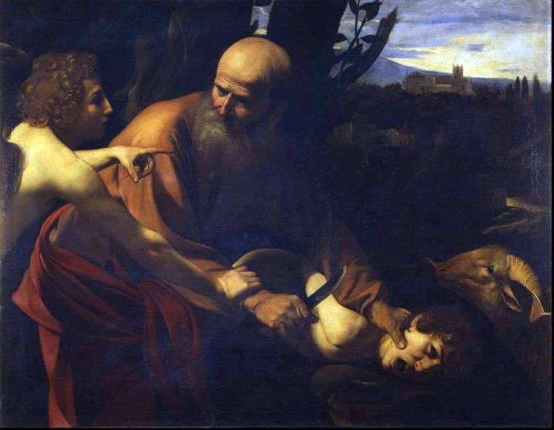 The sacrifice of Isaac by Michelangelo Merisi and Caravaggio