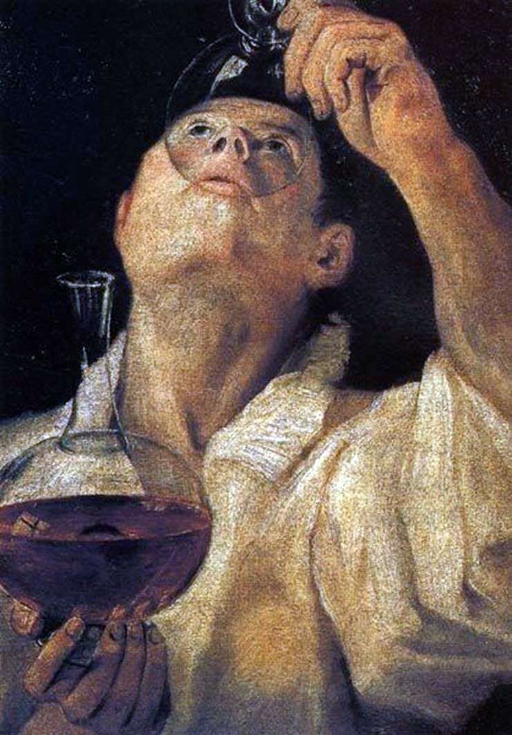 Portrait of a drinking young man by Annibale Carracci