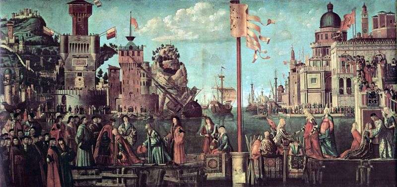 Departure of the betrothed by Vittore Carpaccio