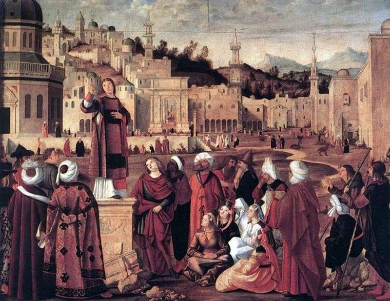Preaching of St. Stephen in front of the gates of Jerusalem by Vittore Carpaccio
