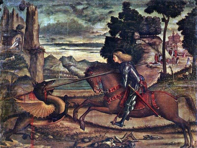 St. George, striking the dragon by Vittore Carpaccio