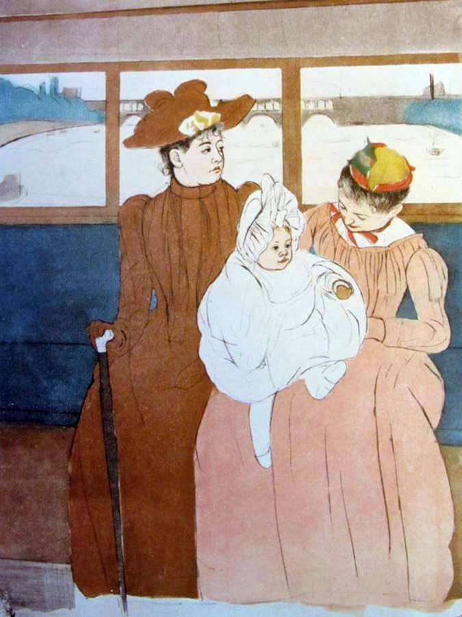 In the omnibus by Mary Cassatt