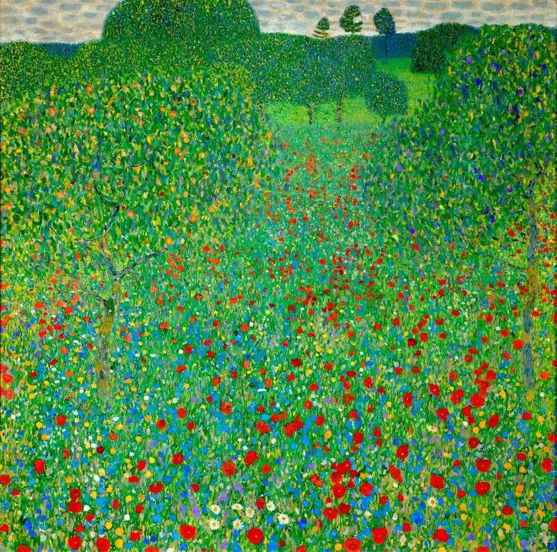 Field of poppies by Gustav Klimt