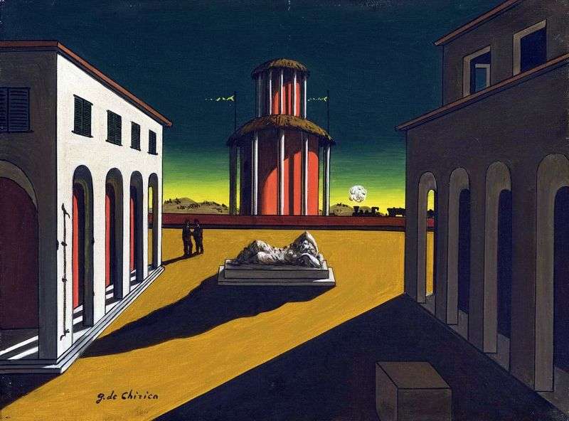Italian squares in the paintings by Giorgio de Chirico