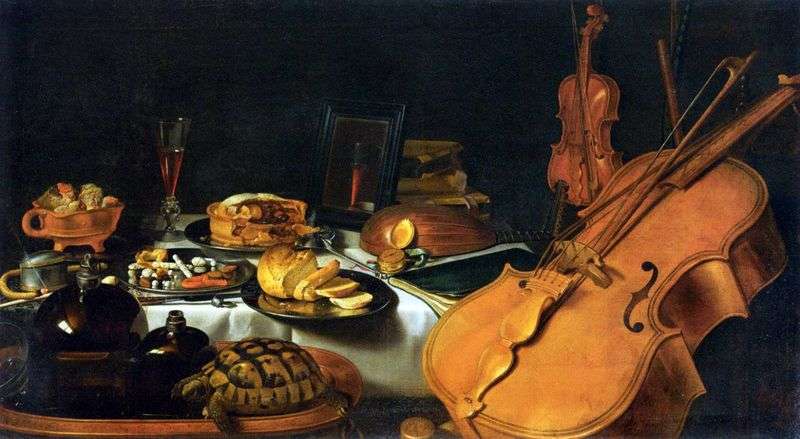 Still life with musical instruments by Peter Klas