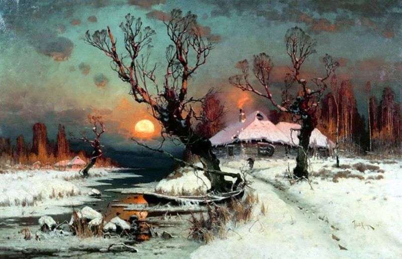 Sunset in the winter by Julius Clover