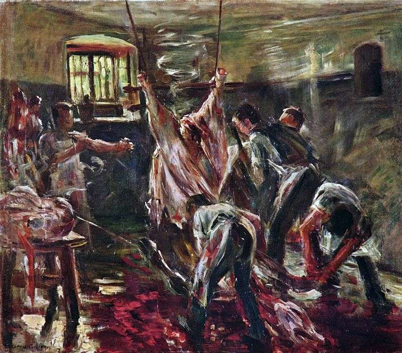 At the slaughterhouse by Lovis Corinth