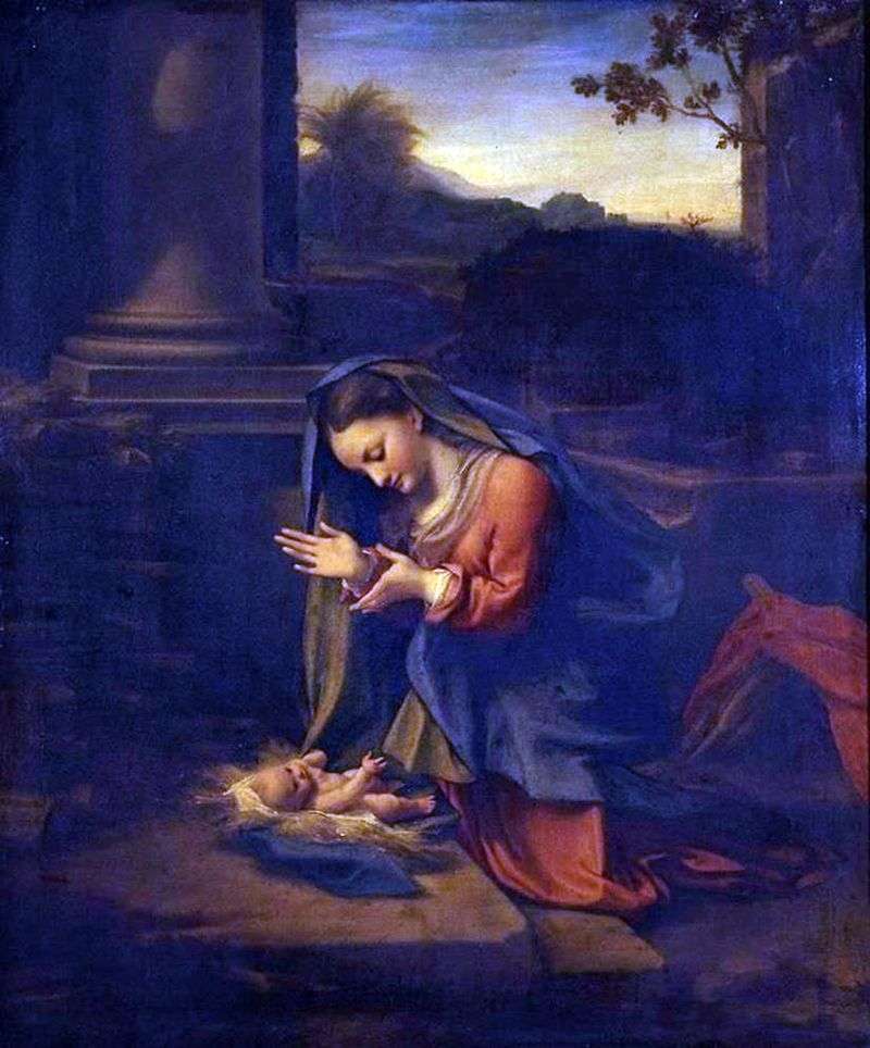 The worship of the Madonna to the infant by Correggio (Antonio Allegri)