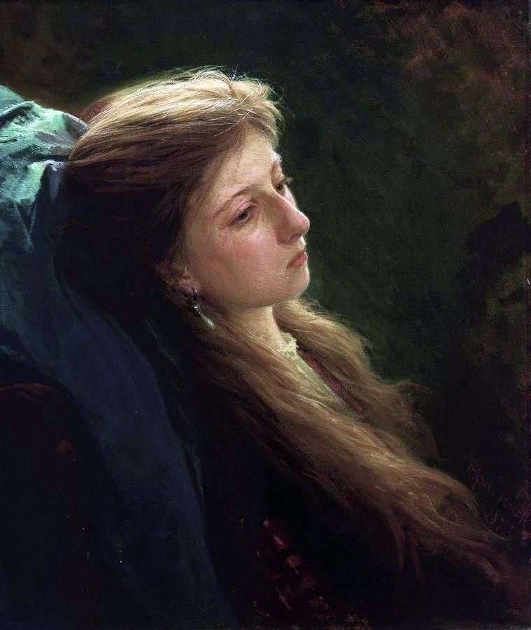 Girl with a fluffy scythe by Ivan Kramskoy