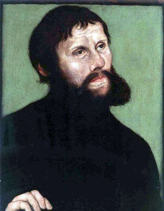 Portrait of Martin Luther in the image of the knight of Jorg by Lucas Cranach