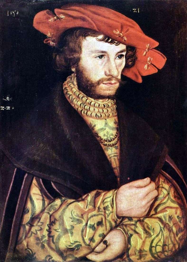 Portrait of a young man in a beret by Lucas Cranach