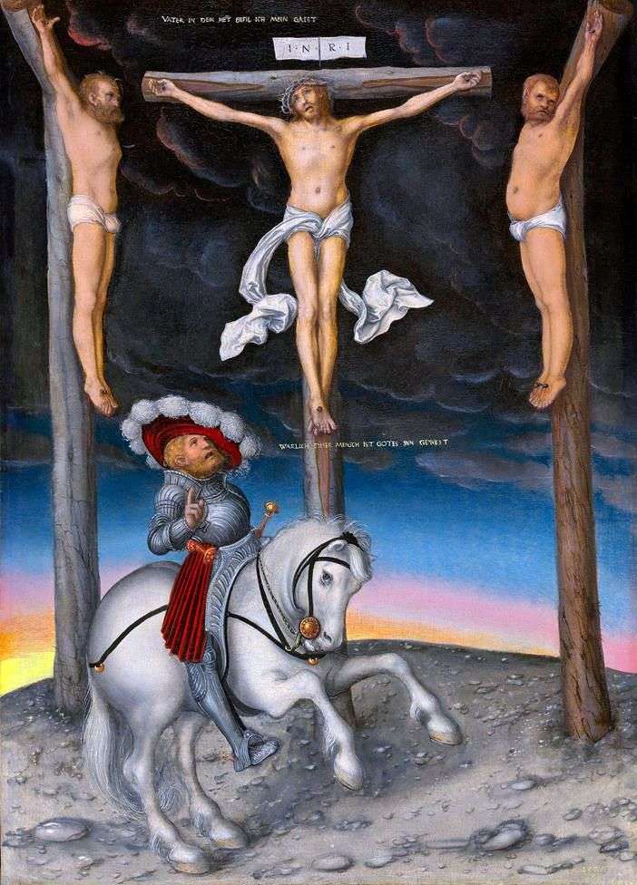 The Crucifixion with the Transfigured Centurion by Lucas Cranach