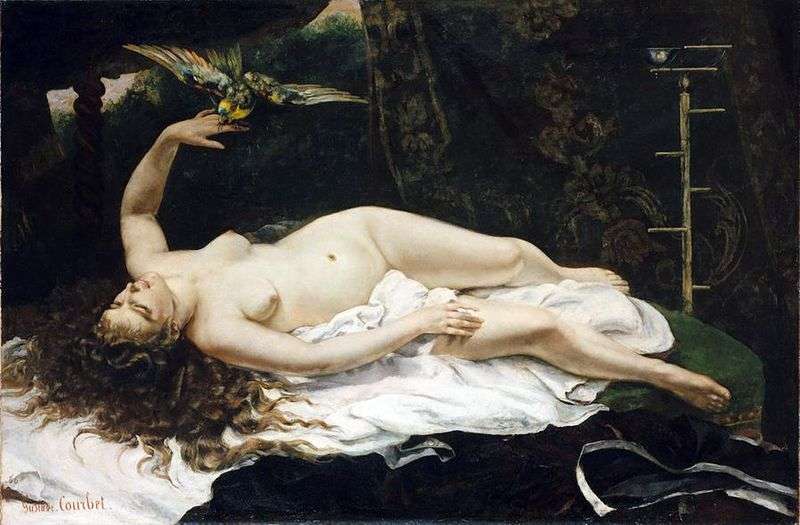 Woman with a parrot by Gustave Courbet