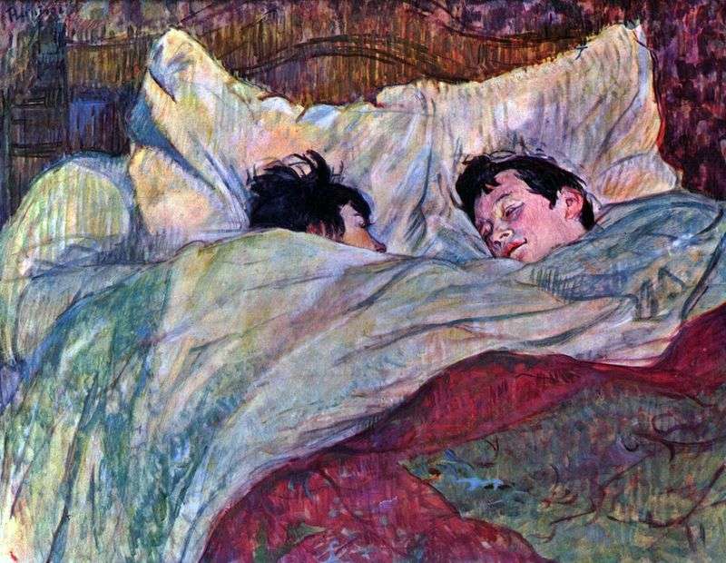 Two girls in bed by Henri de Toulouse Lautrec