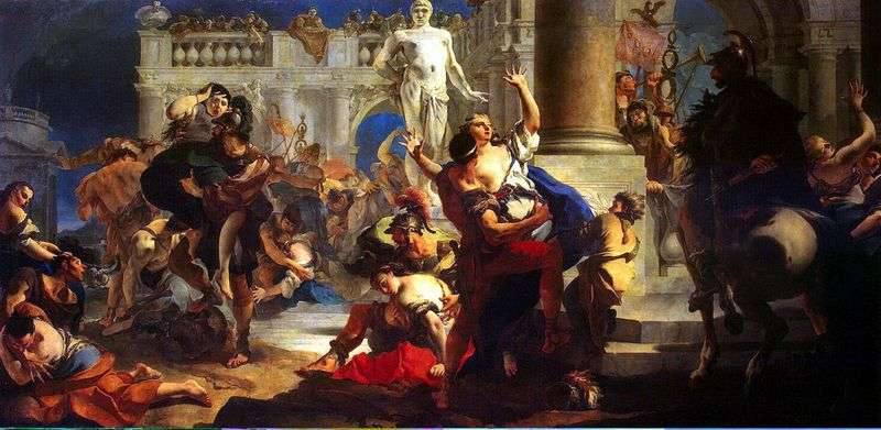 The abduction of Sabine women by Giovanni Battista Tiepolo