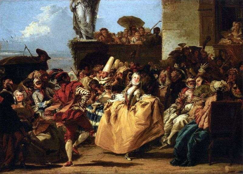 Carnival scene, or Minuet by Giovanni Domenico Tiepolo