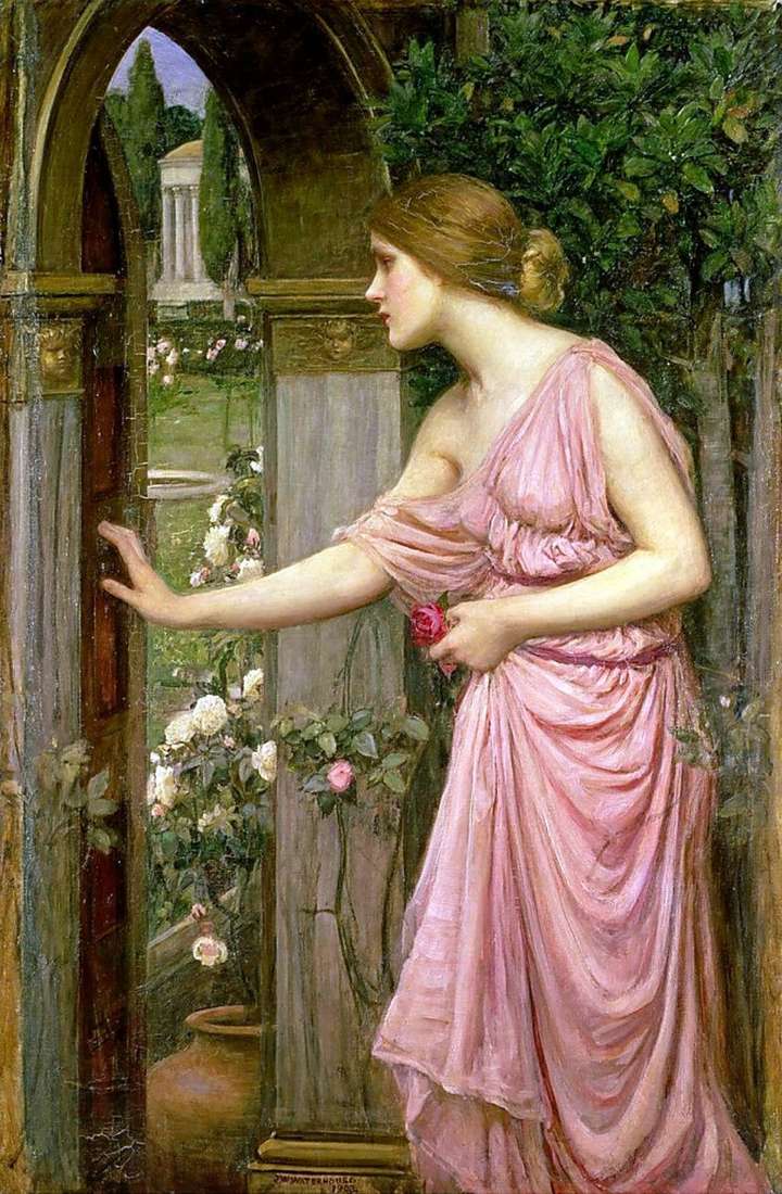 Psyche opening the door to Cupids garden by John William Waterhouse