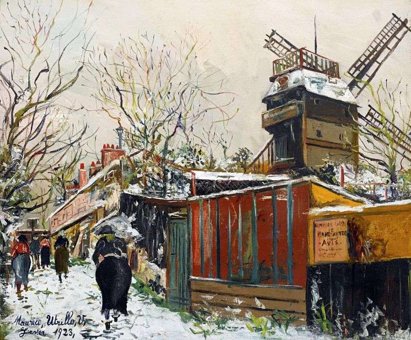 Moulin de la Galette under the snow by Maurice Utrillo