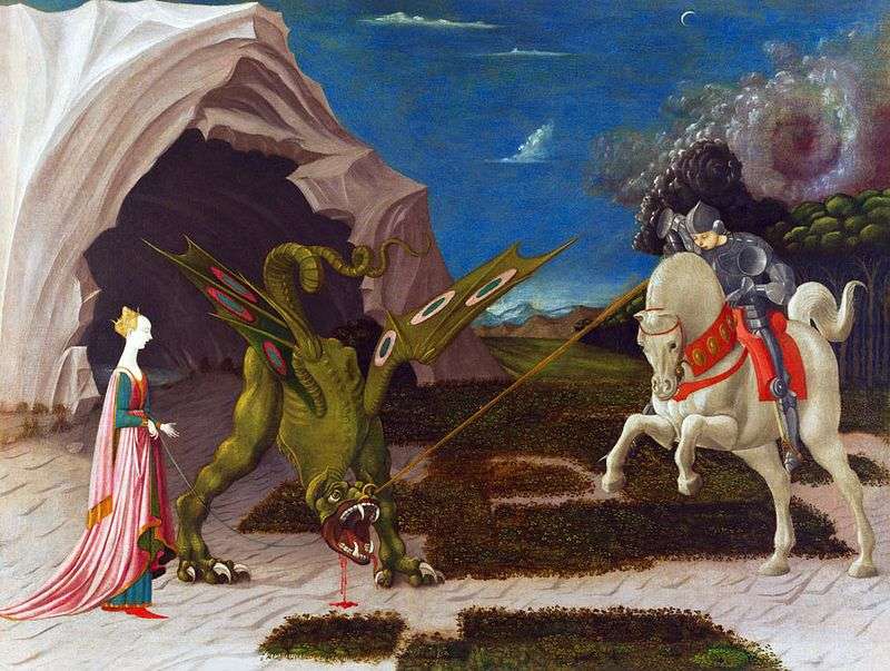 The Battle of St. George with the Dragon by Paolo Uccello