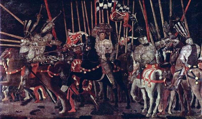 The entry into the battle of Micheletto da Cotignola by Paolo Uccello