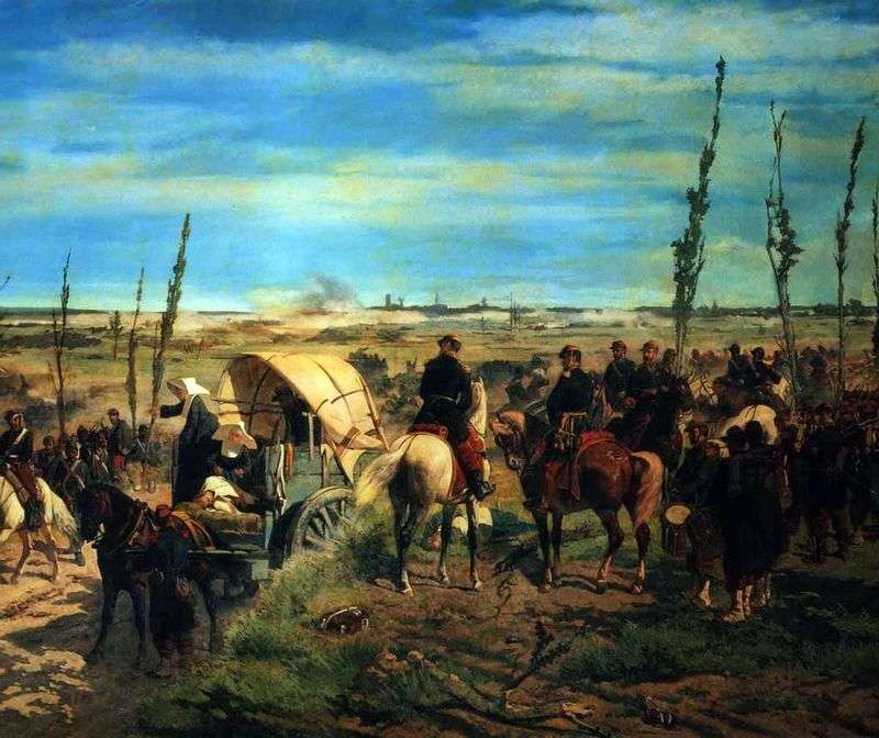 The Italian camp at the Battle of Magenta by Giovanni Fattori