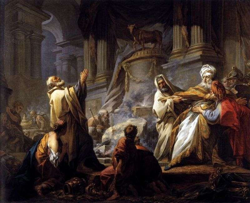 Jeroboam brings a sacrifice to idols by Jean Honoré Fragonard