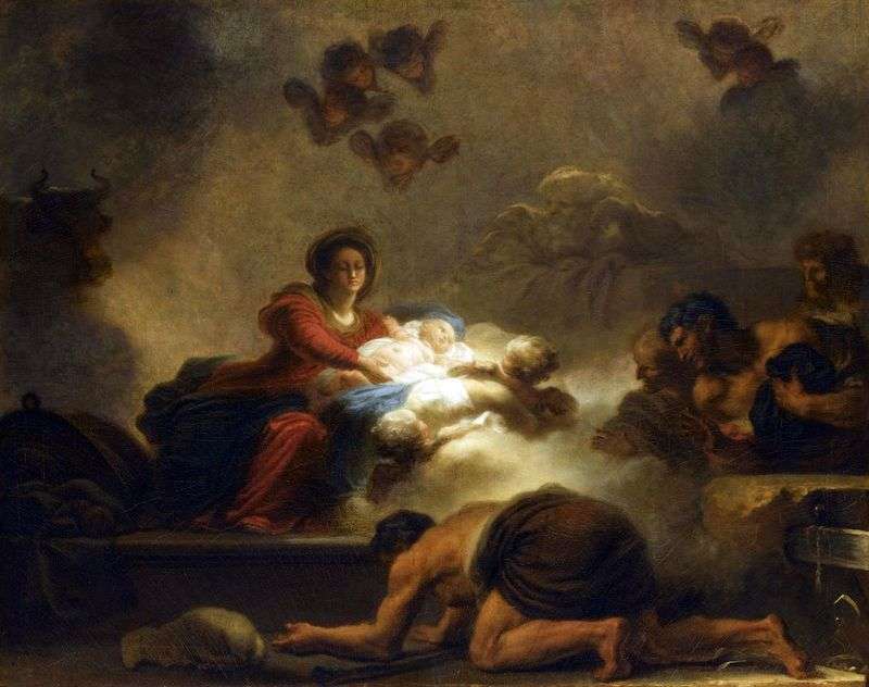 The worship of the shepherds by Jean Honore Fragonard