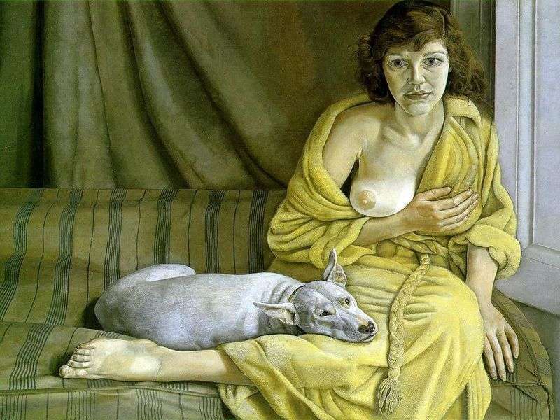 Girl with a white dog by Lucien Freud