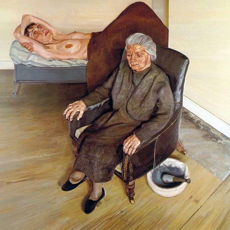 Portrait in the interior by Lucien Freud