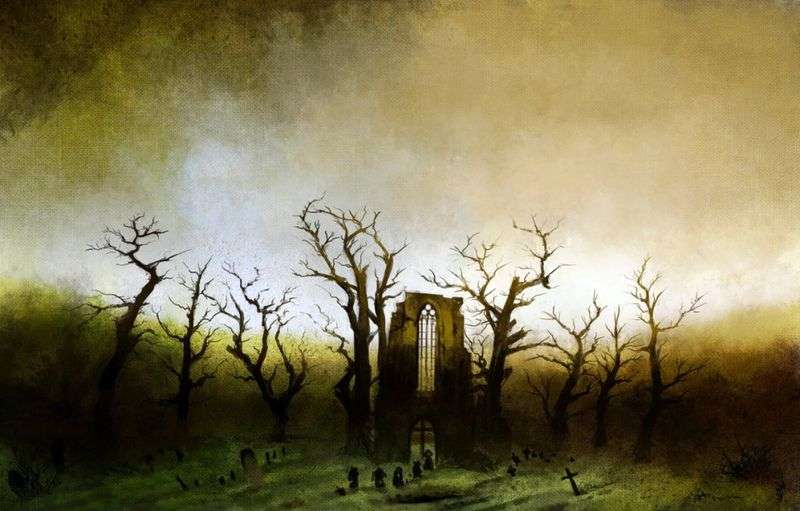 Abbey in the oak forest by Kaspar David Friedrich