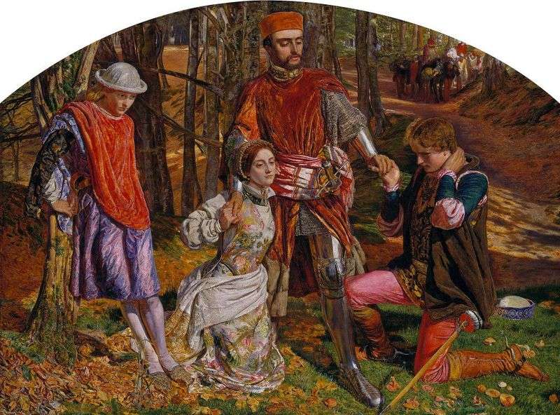 Valentine, who saves Sylvia from Proteus by William Holman Hunt