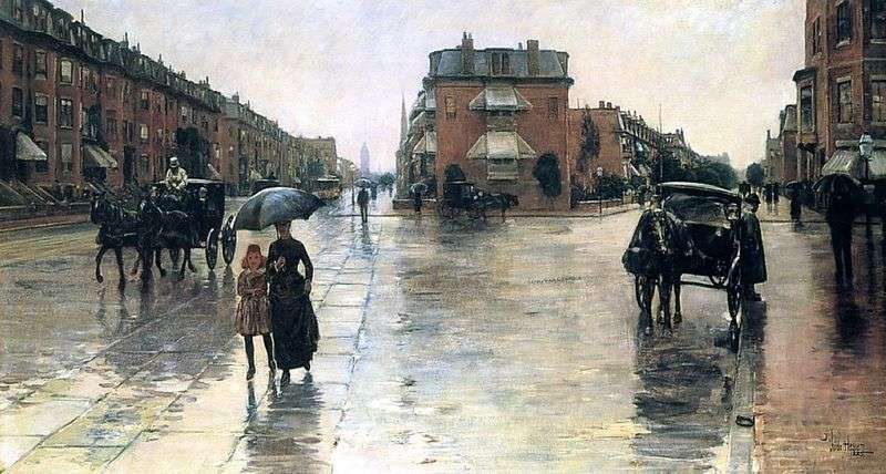 A rainy day in Boston by Child Hassam
