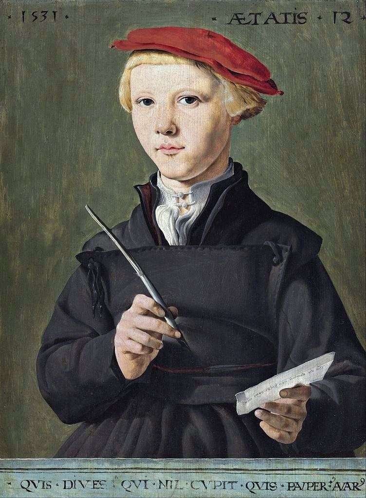 Portrait of a schoolboy by Martin van Heemskerk