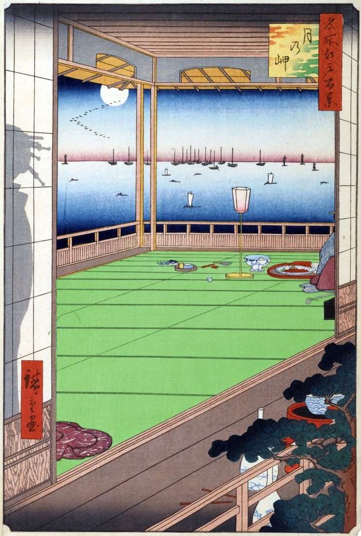 The moon above the cape by Utagawa Hiroshige