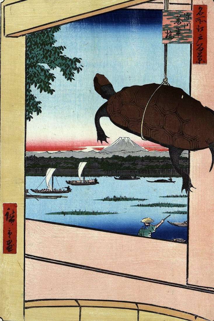 Mannambasi Bridge in Fukagawa by Utagawa Hiroshige