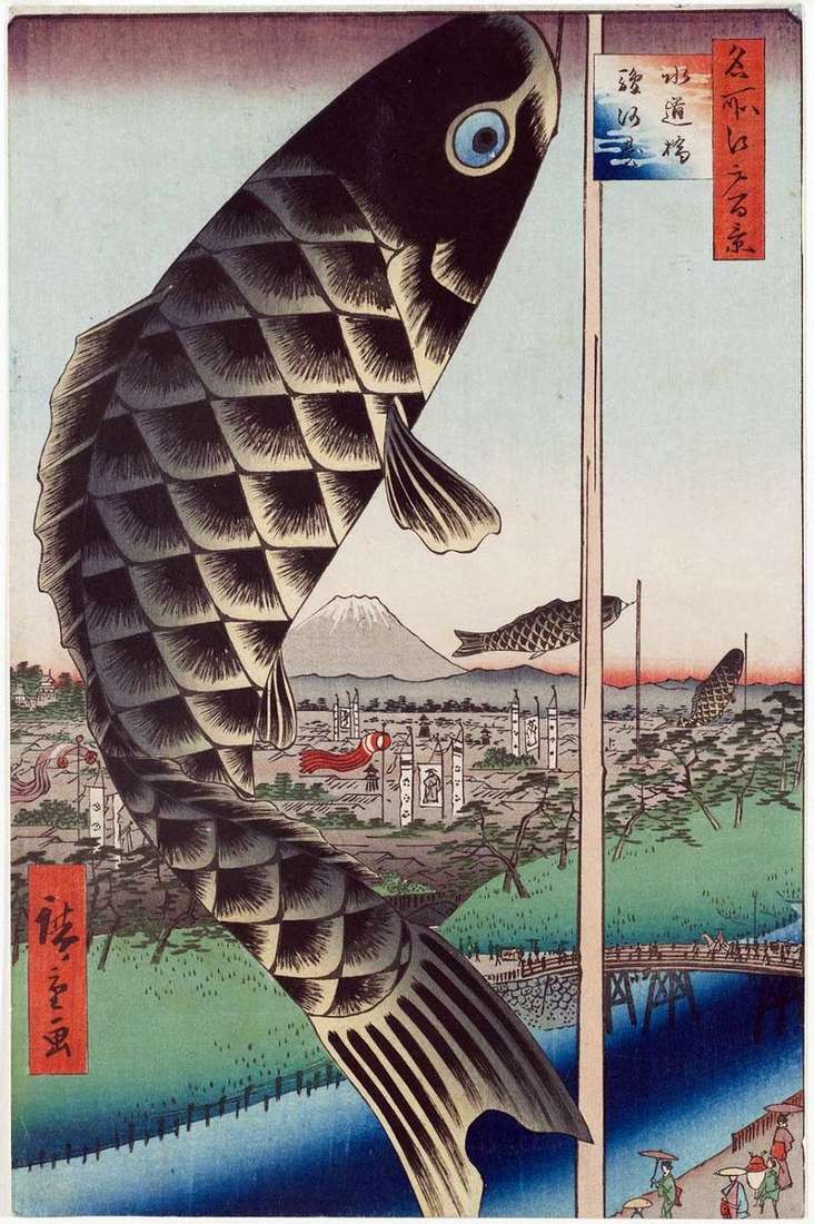 Suidobashi Bridge in Surugaday by Utagawa Hiroshige