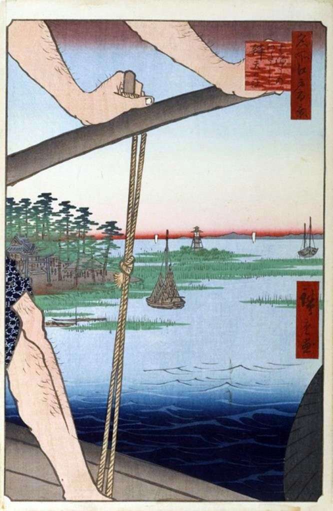 Crossing Haneda, the sanctuary of Benten by Utagawa Hiroshige