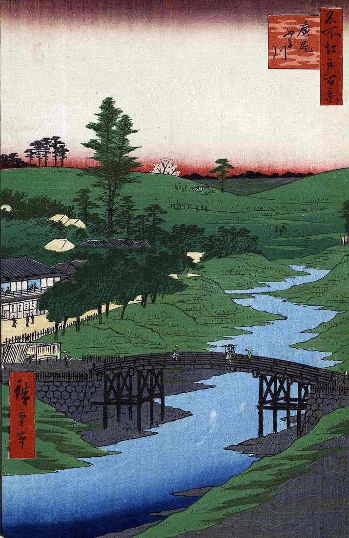 Furukawa River in the area of Hiroo by Utagawa Hiroshige