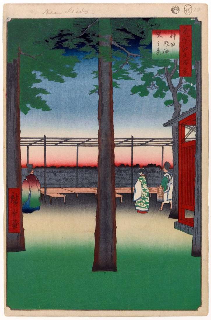 Sanctuary of Kanda medzin at dawn by Utagawa Hiroshige