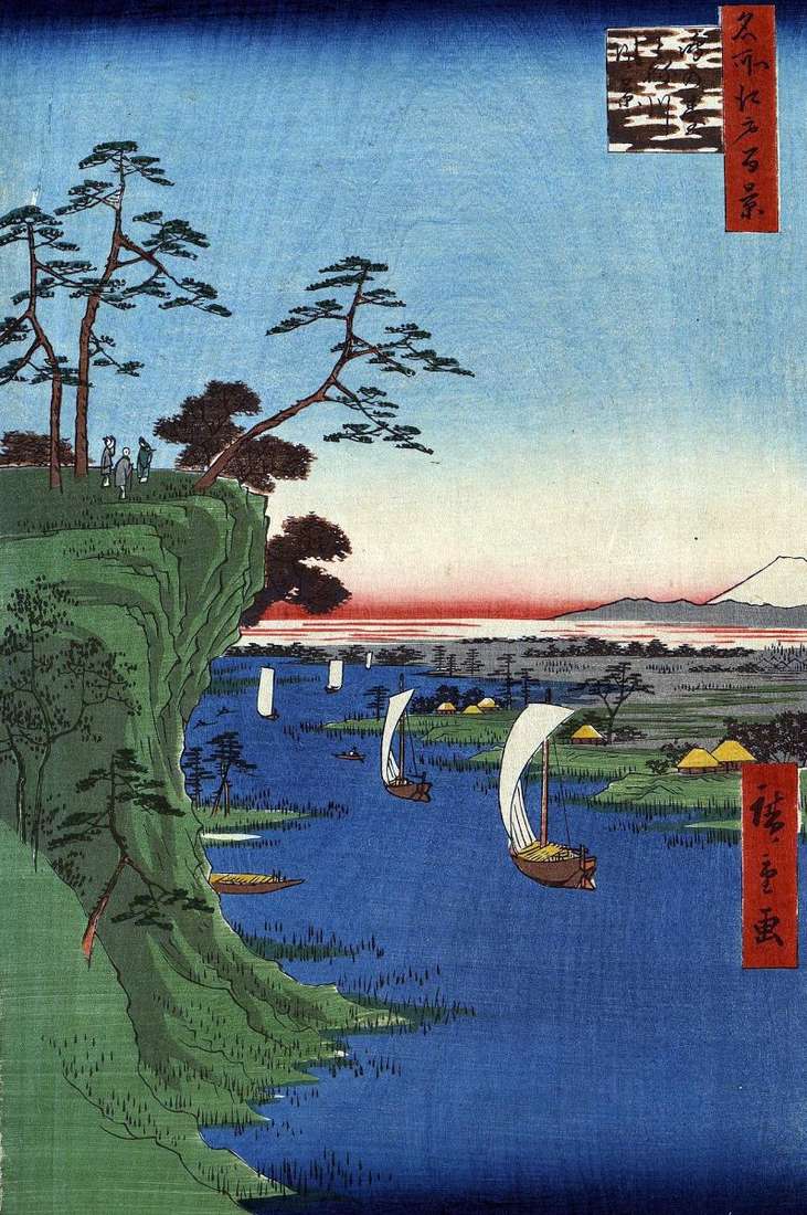 Konodai Hill, Tonegawa River by Utagawa Hiroshige