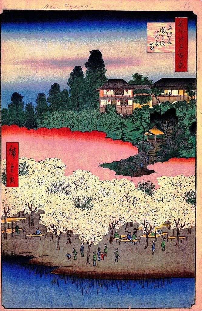 Flower pavilion on the slope of Dangodzak in Sendai by Utagawa Hiroshige