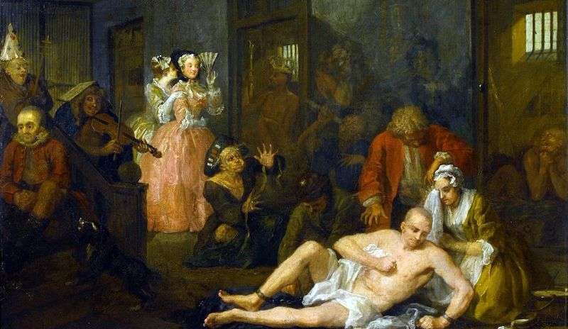 Career Mota. Mot in Bedlam by William Hogarth