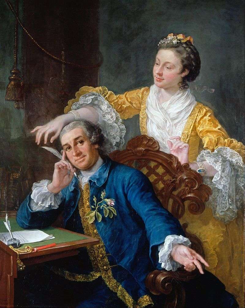 Portrait of actor Garrick and his wife by William Hogarth