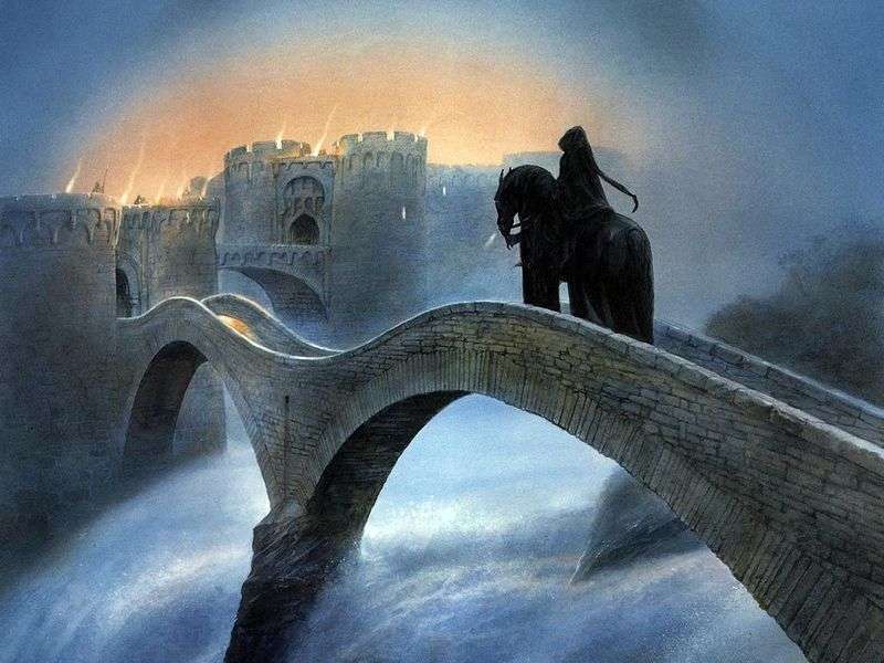 A rider in the night by John Howe