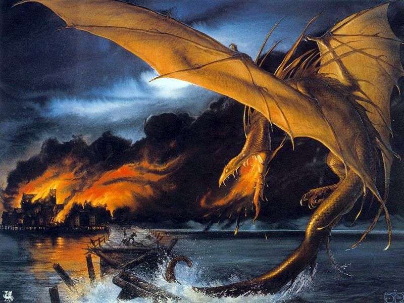 The city is on fire by John Howe